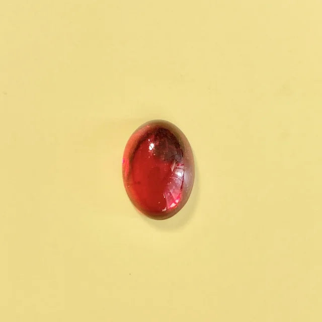 Czech Vintage Glass Cabochon Oval Ruby 14x10mm