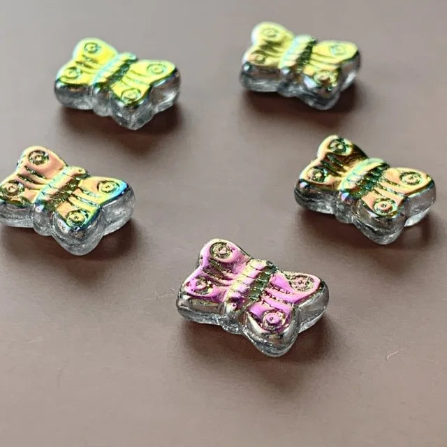Czech Glass Pressed Beads Butterfly Vitrail Medium 8mm【5pcs】