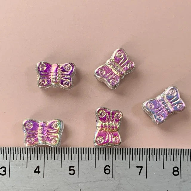 Czech Glass Pressed Beads Butterfly Vitrail Medium 8mm【5pcs】