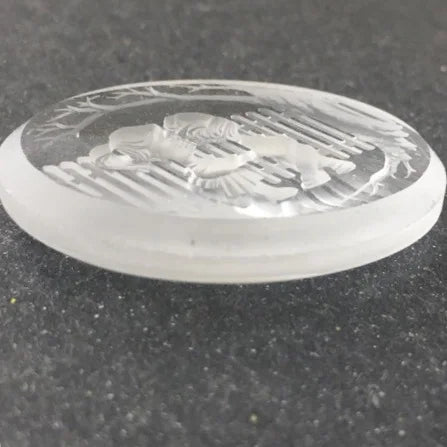 W.Germany Vintage Glass Intaglio Children 40x30mm