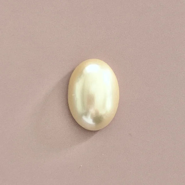 チェコ製グラスパールカボション・Oval・CREME 14×10mm