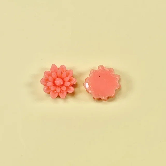 Japan Vintage Plastic Mini Flower Coral 7mm【2pcs】