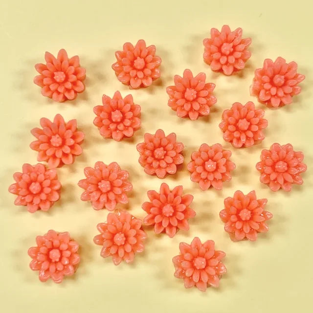 Japan Vintage Plastic Mini Flower Coral 7mm【2pcs】