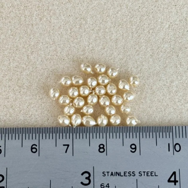 【Made in Japan】Vintage Rose Brand Glass Baroque Pearl Beads 3mm【30pcs】