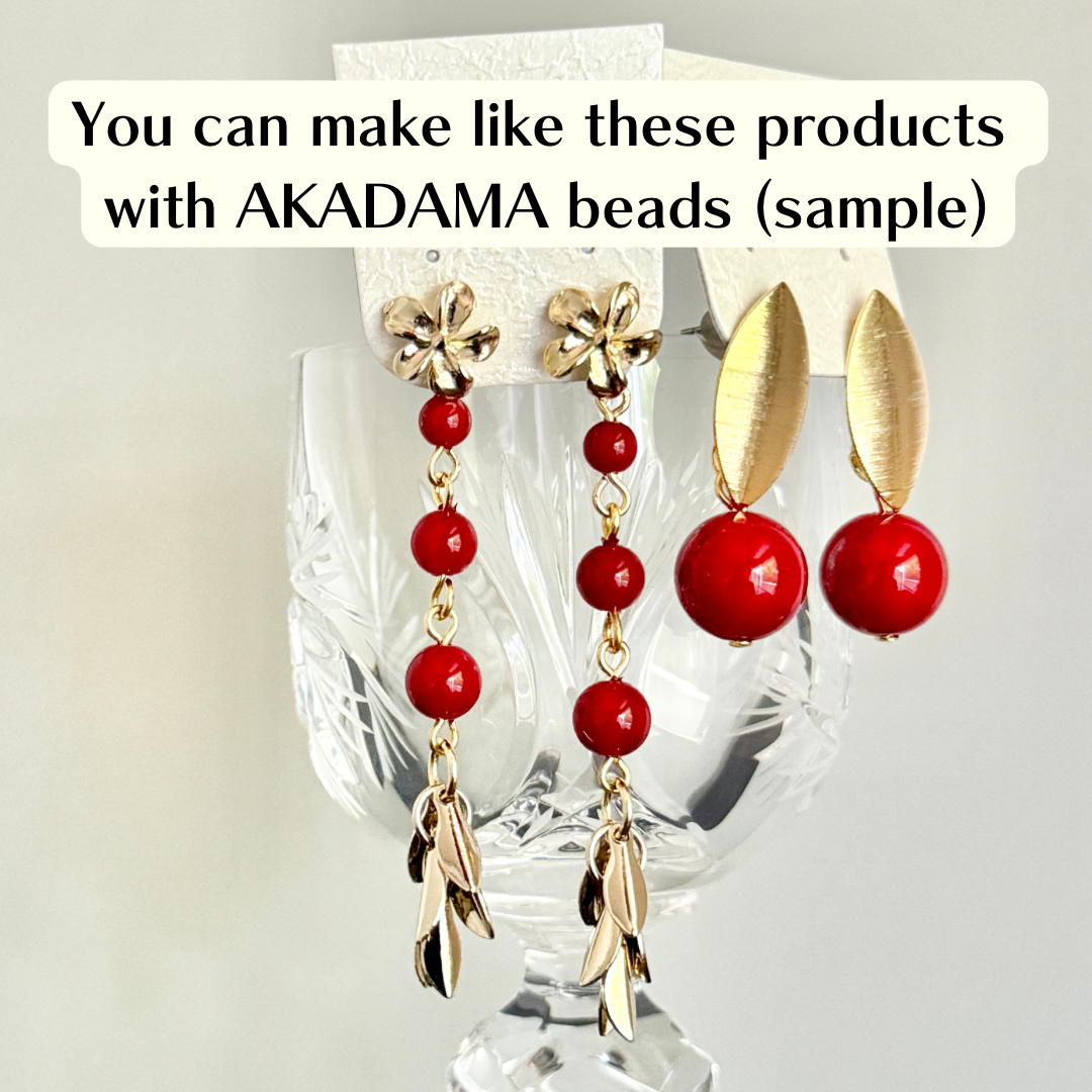 【Made in Japan 】日本製ガラスビーズ【AKADAMA】(赤珠) 5mm 【30個 or 1連】