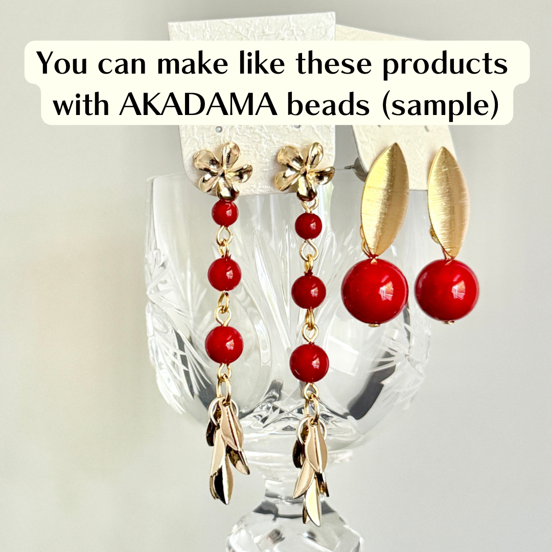 【Made in Japan 】AKADAMA Glass Beads Retro Red color coated 7mm【20 pcs or 1 strand】