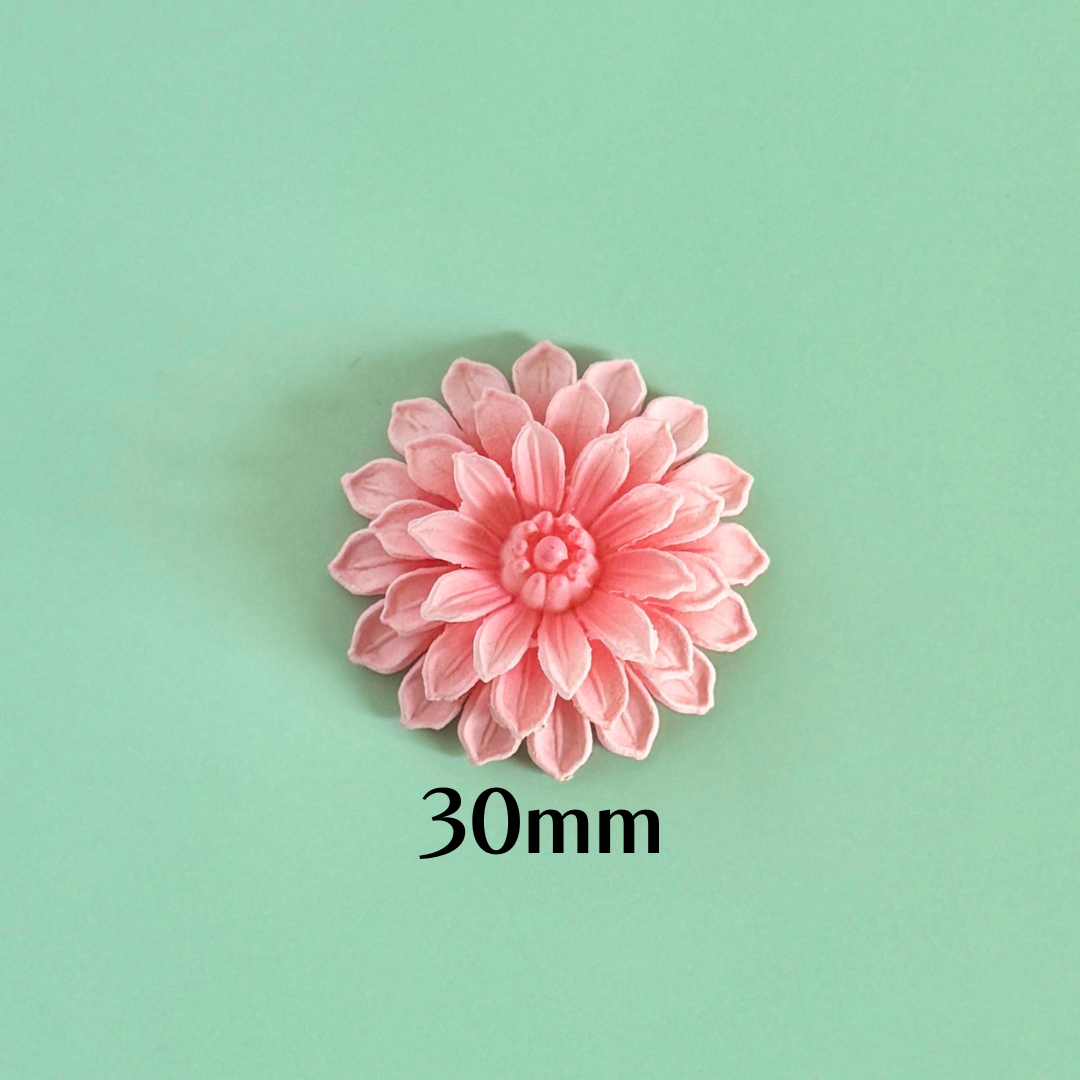 W.Germany Vintage Plastic Flower Pink Dahlia 30mm / 25mm