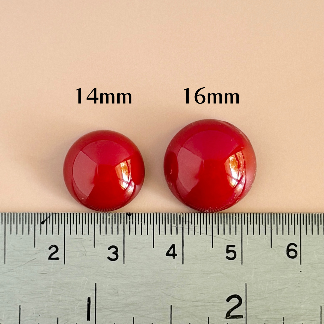 Made in Japan AKADAMA Retro Red Round Plastic Cabochon 14mm / 16mm Made in Japan AKADAMA Retro Red Round Plastic Cabochon 14mm / 16mm