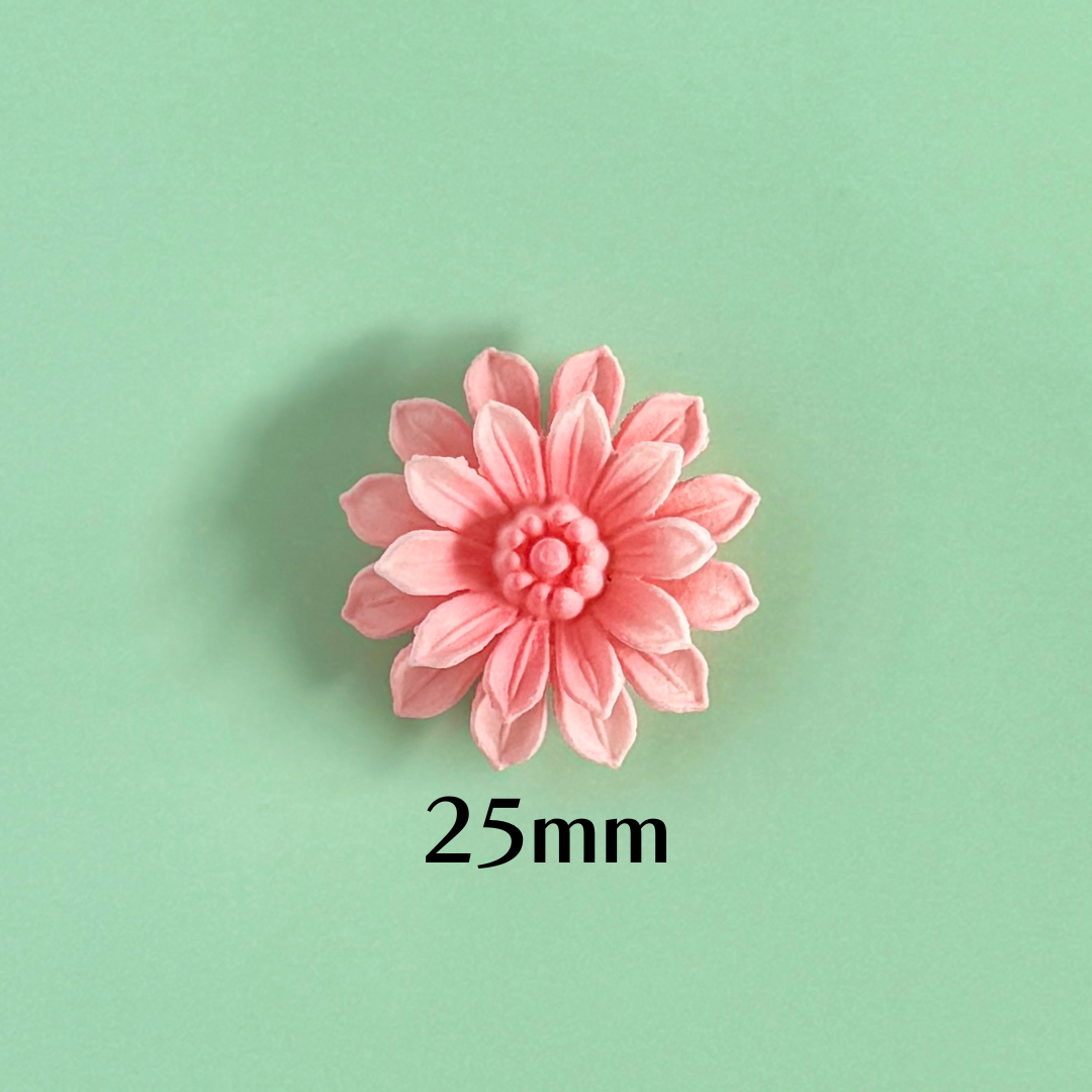 W.Germany Vintage Plastic Flower Pink Dahlia 30mm / 25mm