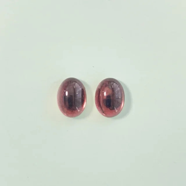 チェコ製Vintageガラスカボション・Amethyst 8×6mm 【2個入】