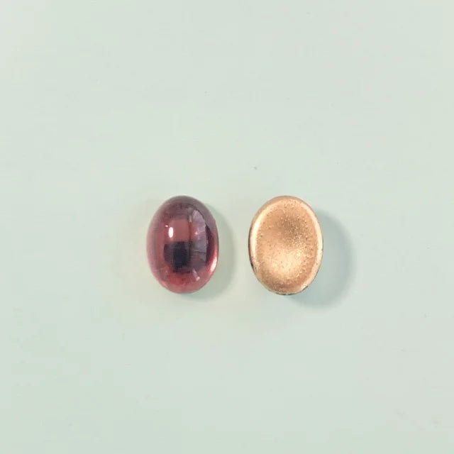チェコ製Vintageガラスカボション・Amethyst 8×6mm 【2個入】