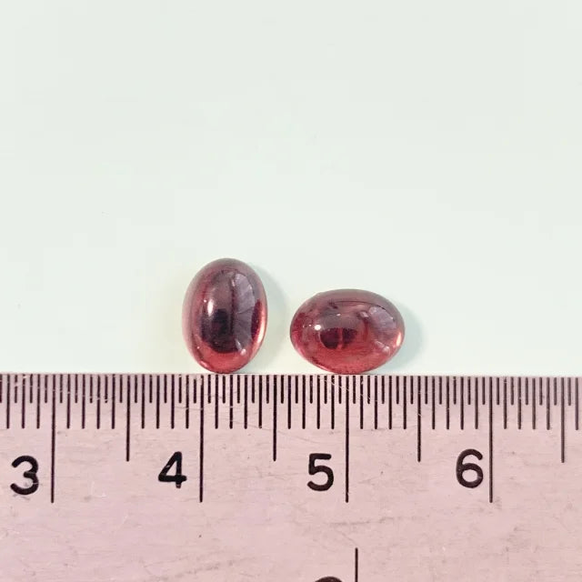チェコ製Vintageガラスカボション・Amethyst 8×6mm 【2個入】