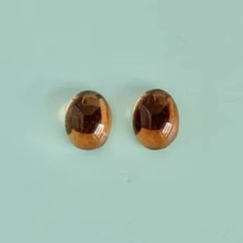 チェコ製Vintageガラスカボション・Smoked Topaz・8×6mm 【2個入】