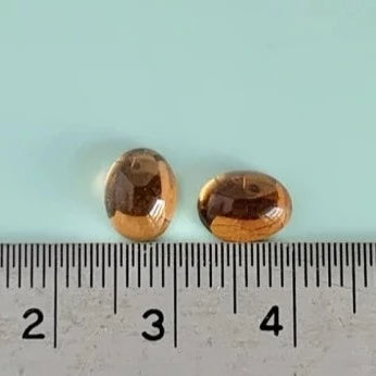 チェコ製Vintageガラスカボション・Smoked Topaz・8×6mm 【2個入】