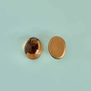 チェコ製Vintageガラスカボション・Smoked Topaz・8×6mm 【2個入】