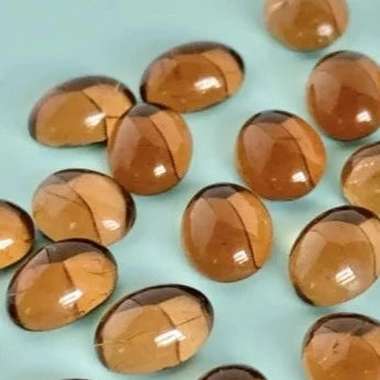 チェコ製Vintageガラスカボション・Smoked Topaz・8×6mm 【2個入】