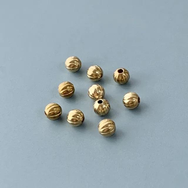 Raw Brass Beads 【10 pcs / 3 sizes】