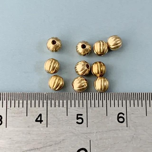 Raw Brass Beads 【10 pcs / 3 sizes】