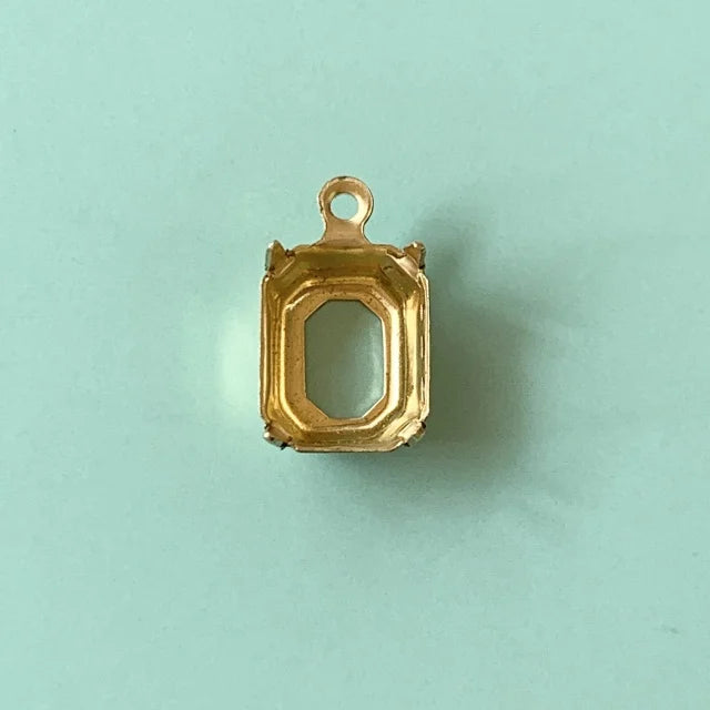 Raw Brass Setting Octagon 10x8mm