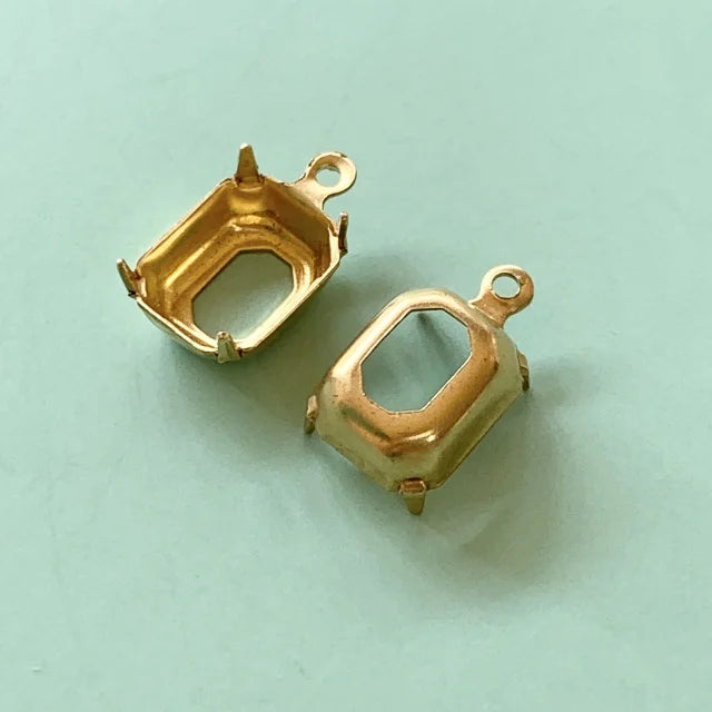 Raw Brass Setting Octagon 10x8mm