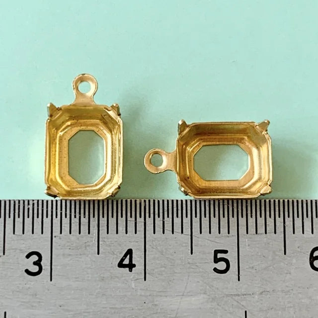 Raw Brass Setting Octagon 10x8mm