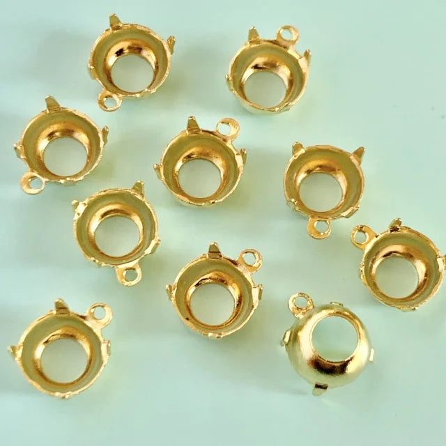 Gold Plated Setting Round 40ss【2pcs】