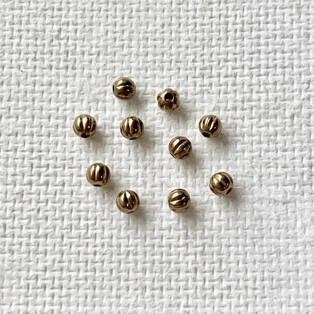 Raw Brass Beads 【10 pcs / 3 sizes】
