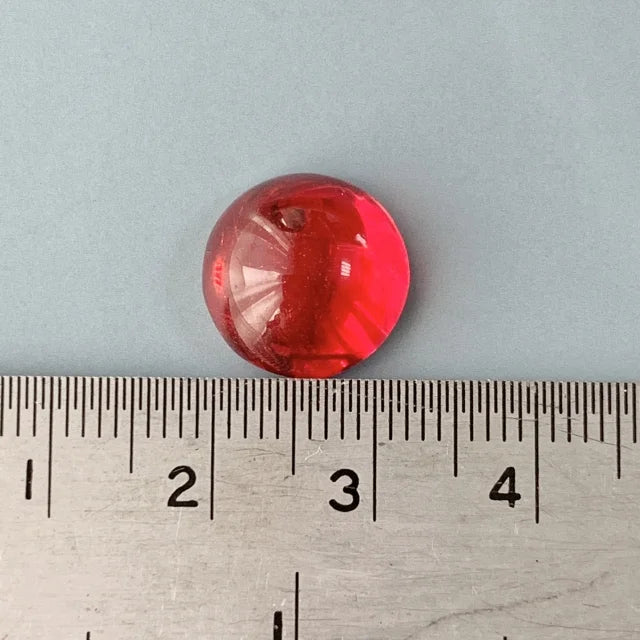 Czech Vintage Glass Cabochon Round Ruby 13mm