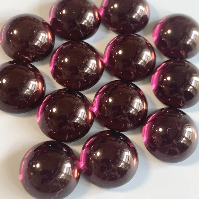 Czech Vintage Glass Cabochon Round Amethyst 13mm