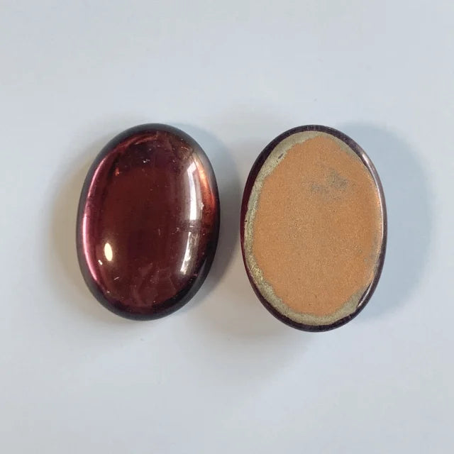 Czech Vintage Glass Cabochon Oval Amethyst 25×18mm
