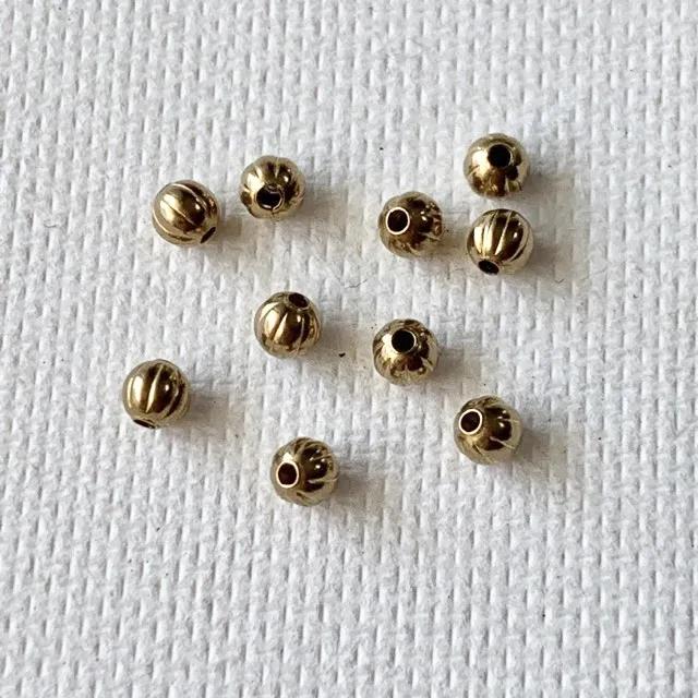 Raw Brass Beads 【10 pcs / 3 sizes】