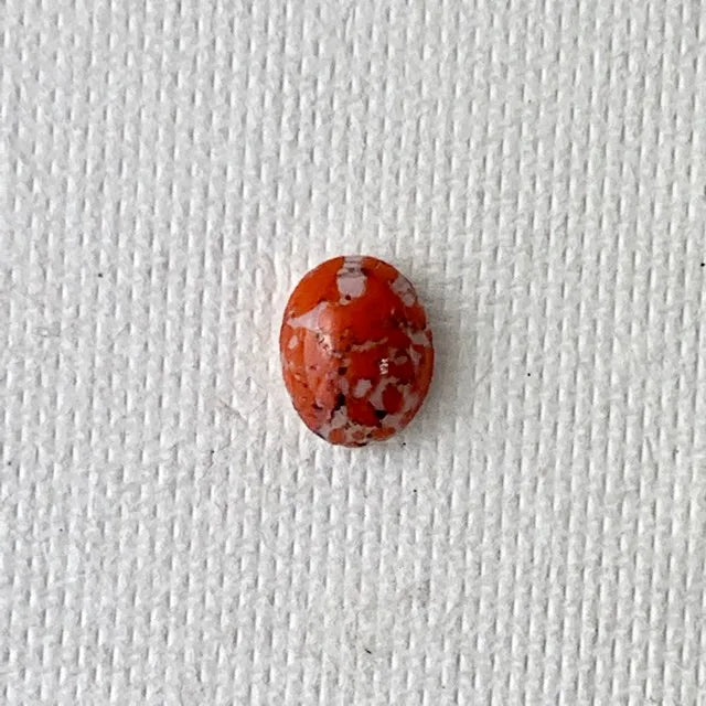 Czech Vintage Glass Cabochon Coral Matrix 10×8mm