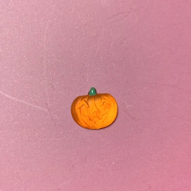 Vintage Glass Cabochon Jack-O-Lantern 7mm