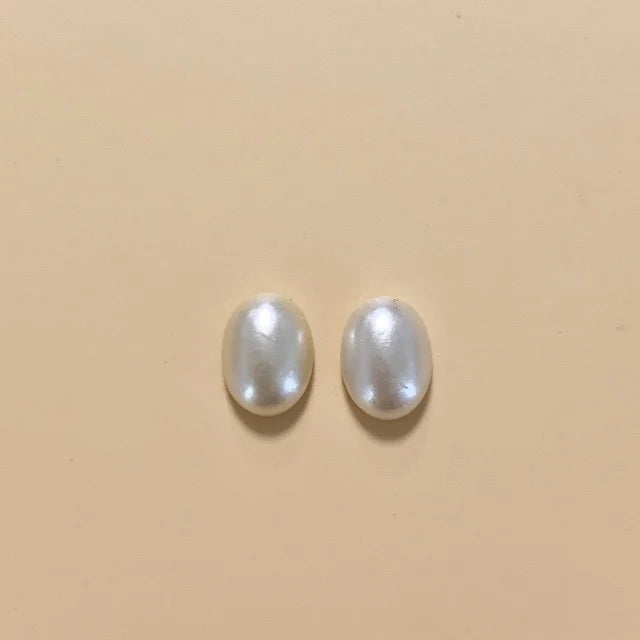 Czech Glass Pearl Cabochon KISKA 8x6mm【2pcs】