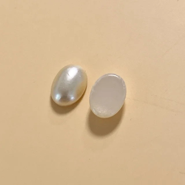 Czech Glass Pearl Cabochon KISKA 8x6mm【2pcs】