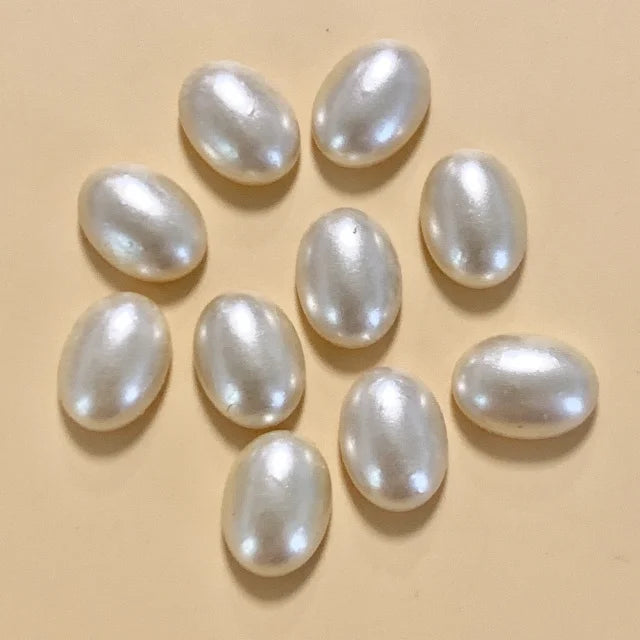 Czech Glass Pearl Cabochon KISKA 8x6mm【2pcs】