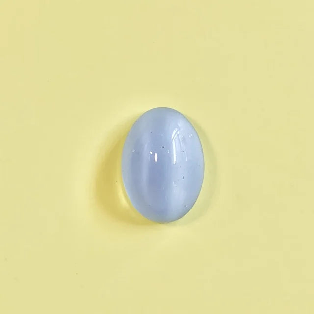 Vintage Glass Cabochon Moonstone Lt.Blue 18x13mm