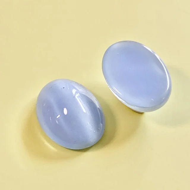 Vintage Glass Cabochon Moonstone Lt.Blue 18x13mm