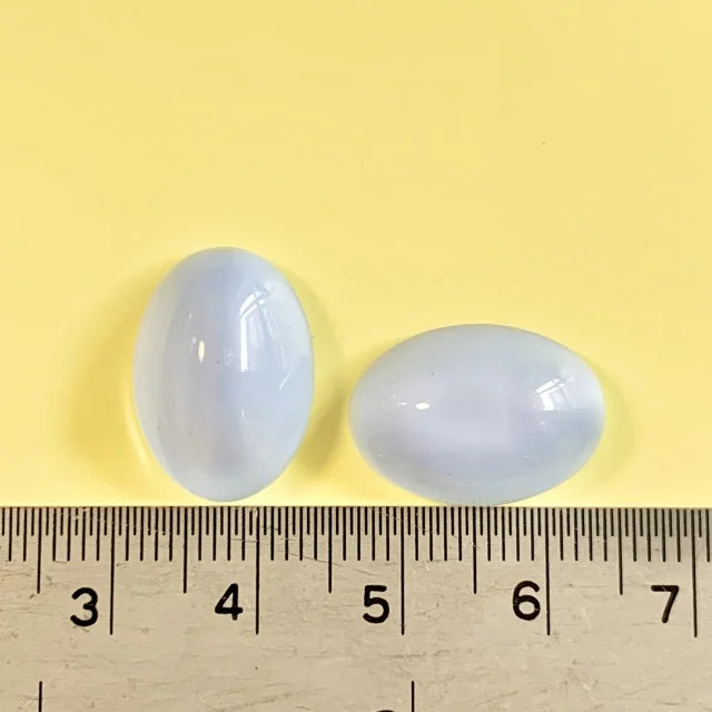 Vintage Glass Cabochon Moonstone Lt.Blue 18x13mm