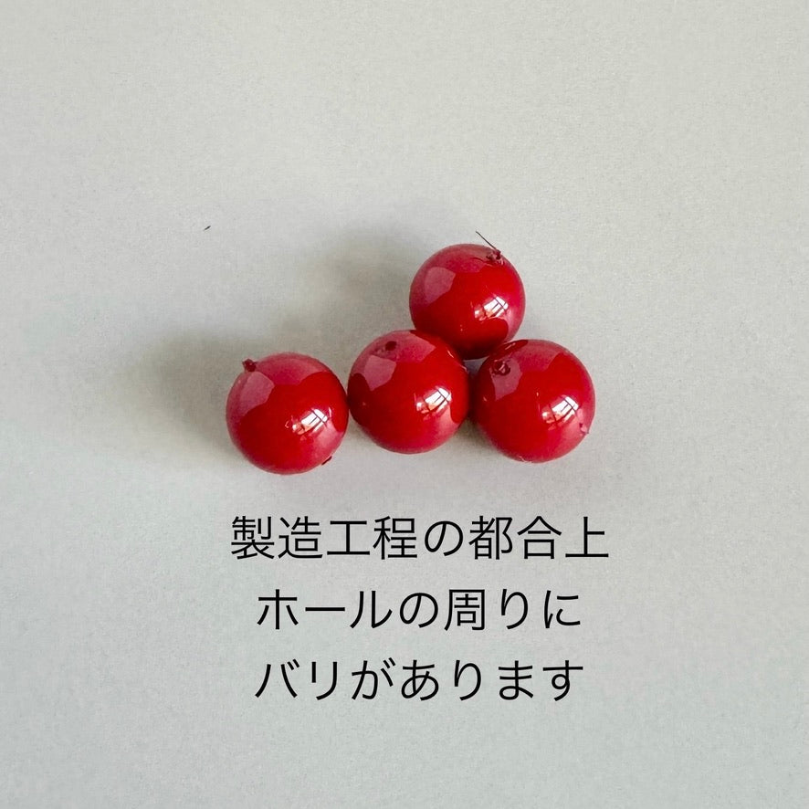 【Made in Japan 】AKADAMA Glass Beads Retro Red color coated 4mm【30 pcs or 1 strand】