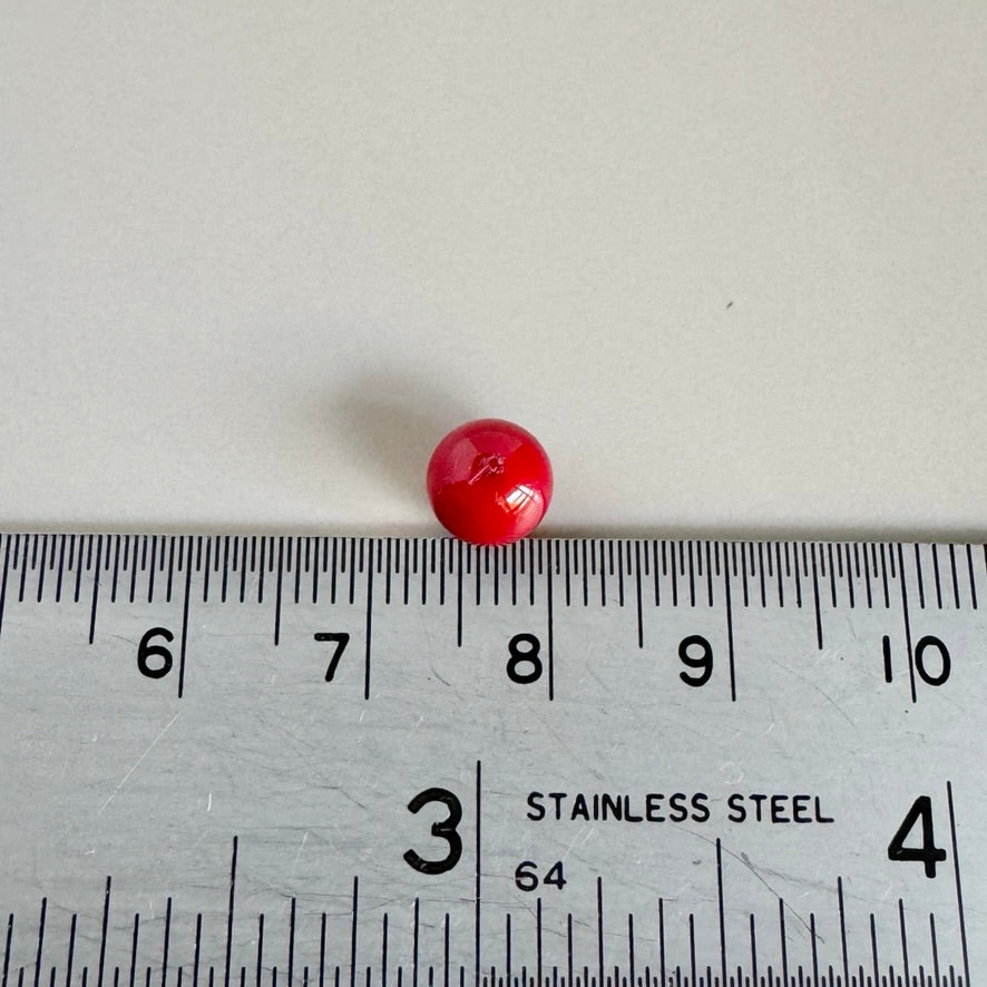 【Made in Japan 】AKADAMA Glass Beads Retro Red color coated 7mm【20 pcs or 1 strand】