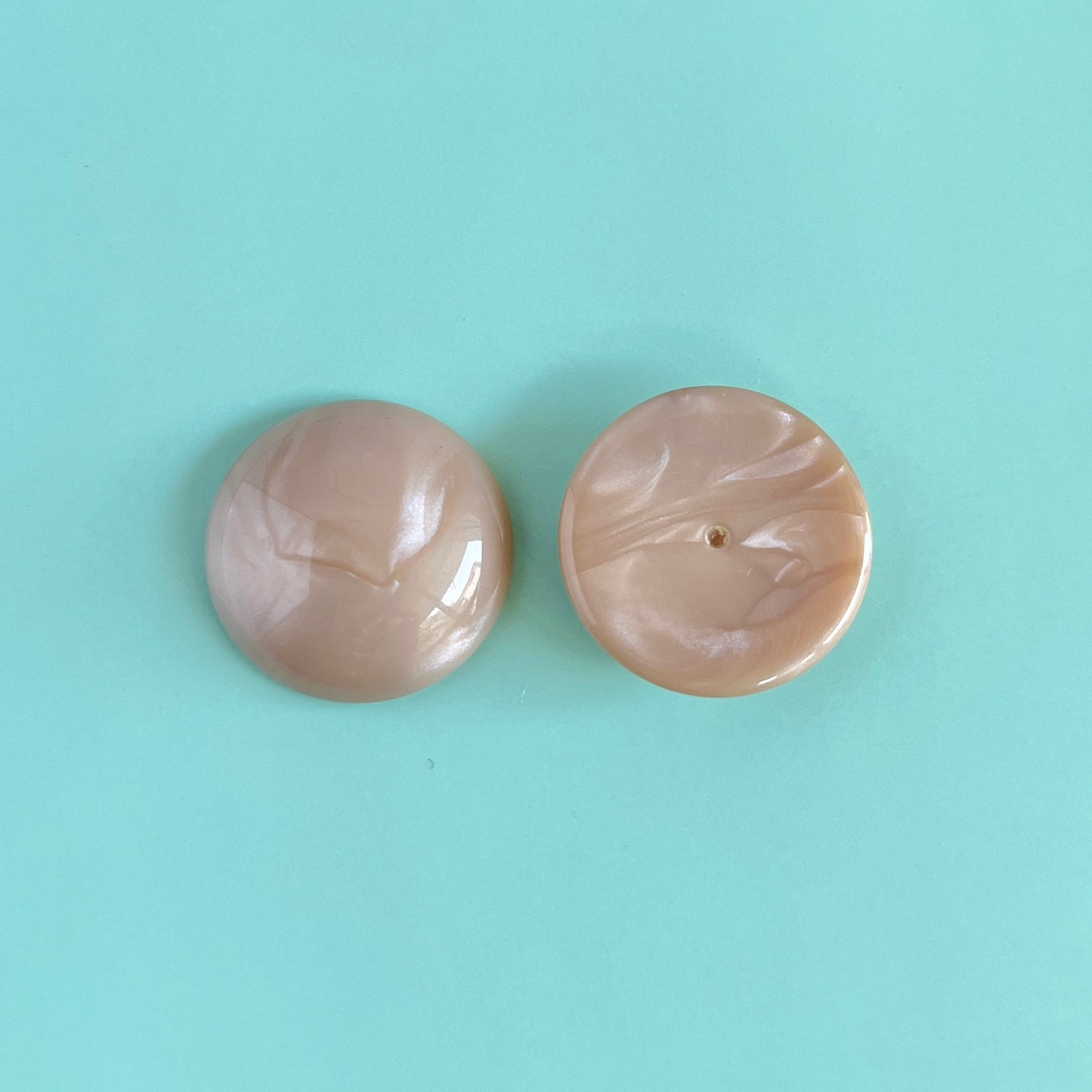 【Made in Japan】デッドストック ◆ 日本製 プラスチックカボション・マーブル・ラウンド 約21mm【全4色】