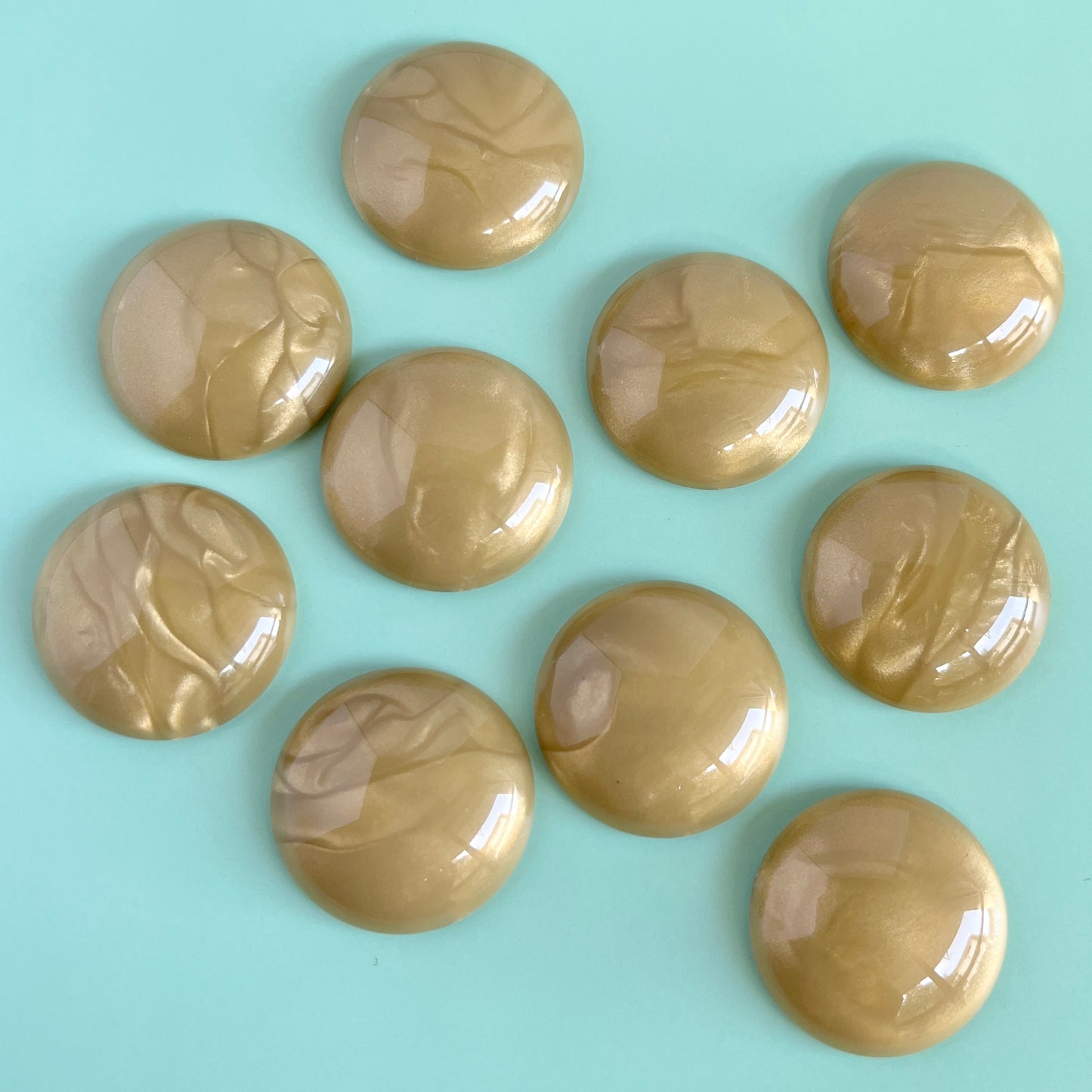 【Made in Japan】デッドストック ◆ 日本製 プラスチックカボション・マーブル・ラウンド 約21mm【全4色】