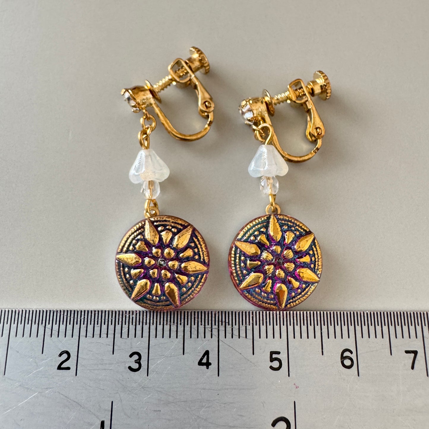 Czech Glass Cabochon Earrings