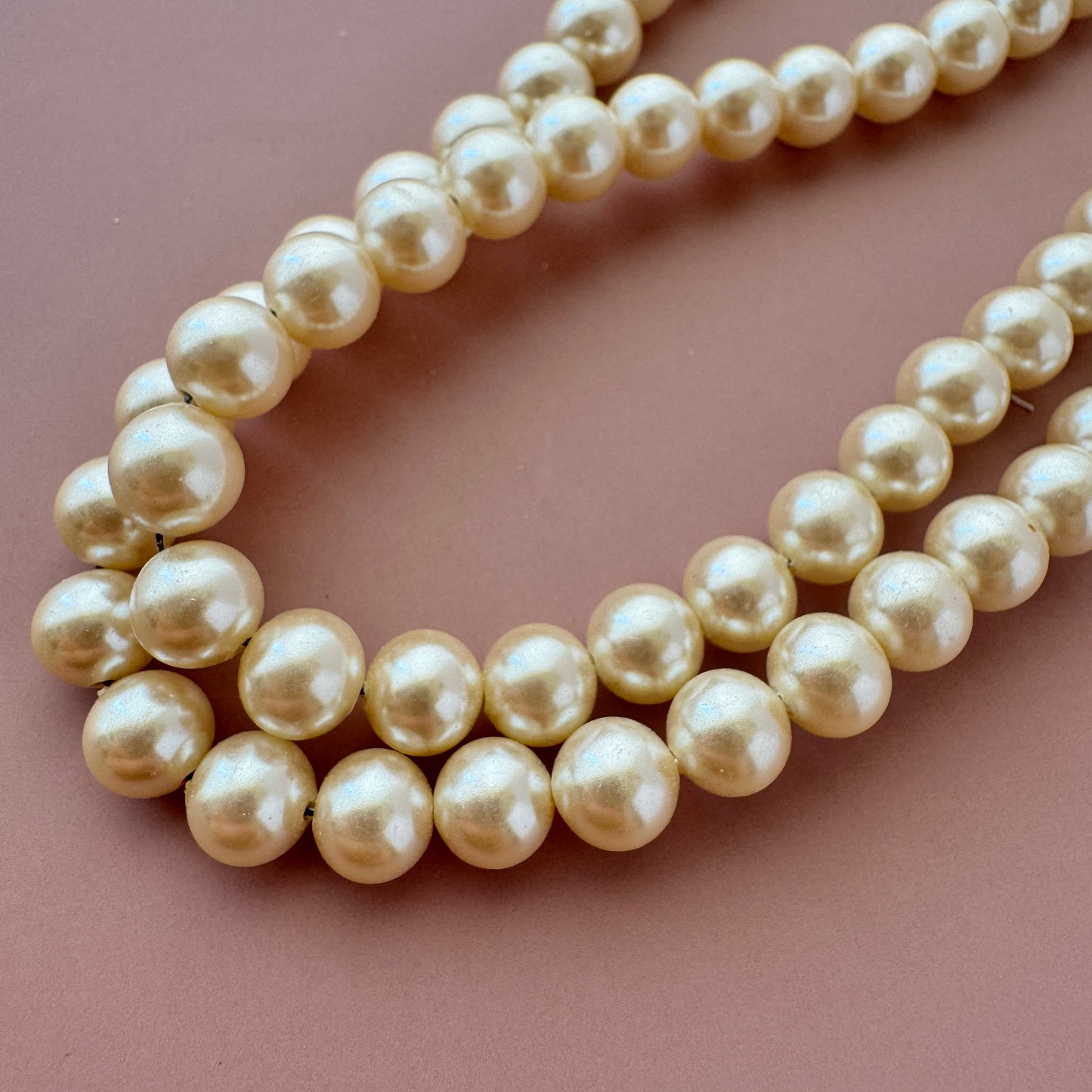 Japan Vintage Glass Pearl Cream Round 6mm【10pcs or 1strand】
