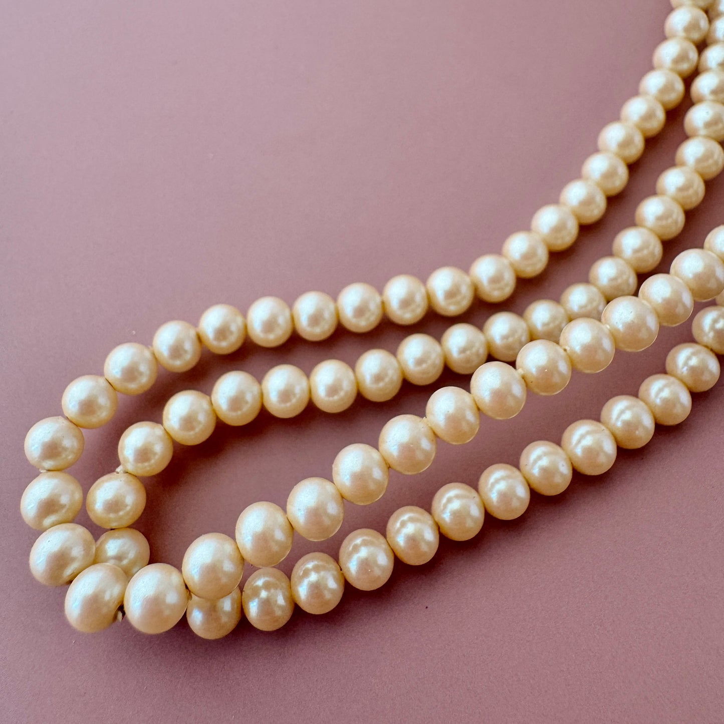 Japan Vintage Glass Pearl Round 4mm【1 strand】
