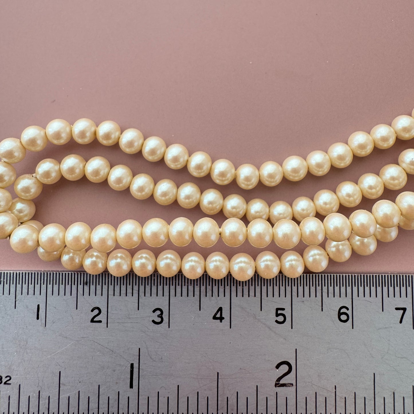 Japan Vintage Glass Pearl Round 4mm【1 strand】