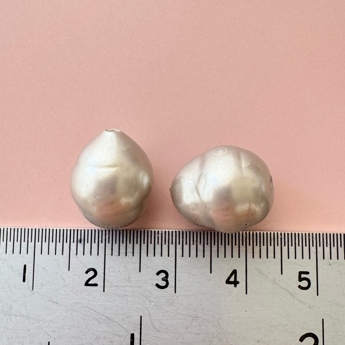 Japan Vintage Glass Baroque Pearl Gray 14x11mm【2pcs】