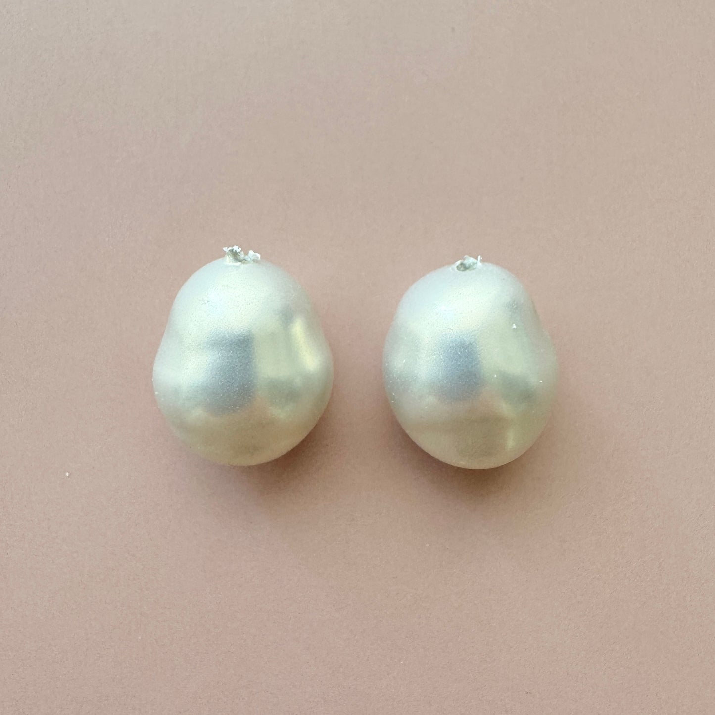 Japan Vintage Glass Baroque Pearl Light Gray 12x10mm【2pcs】