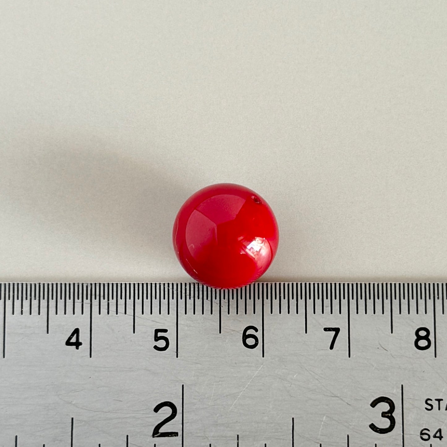 【Made in Japan 】AKADAMA Glass Beads Retro Red color coated 12mm【5 pcs or 1 strand】